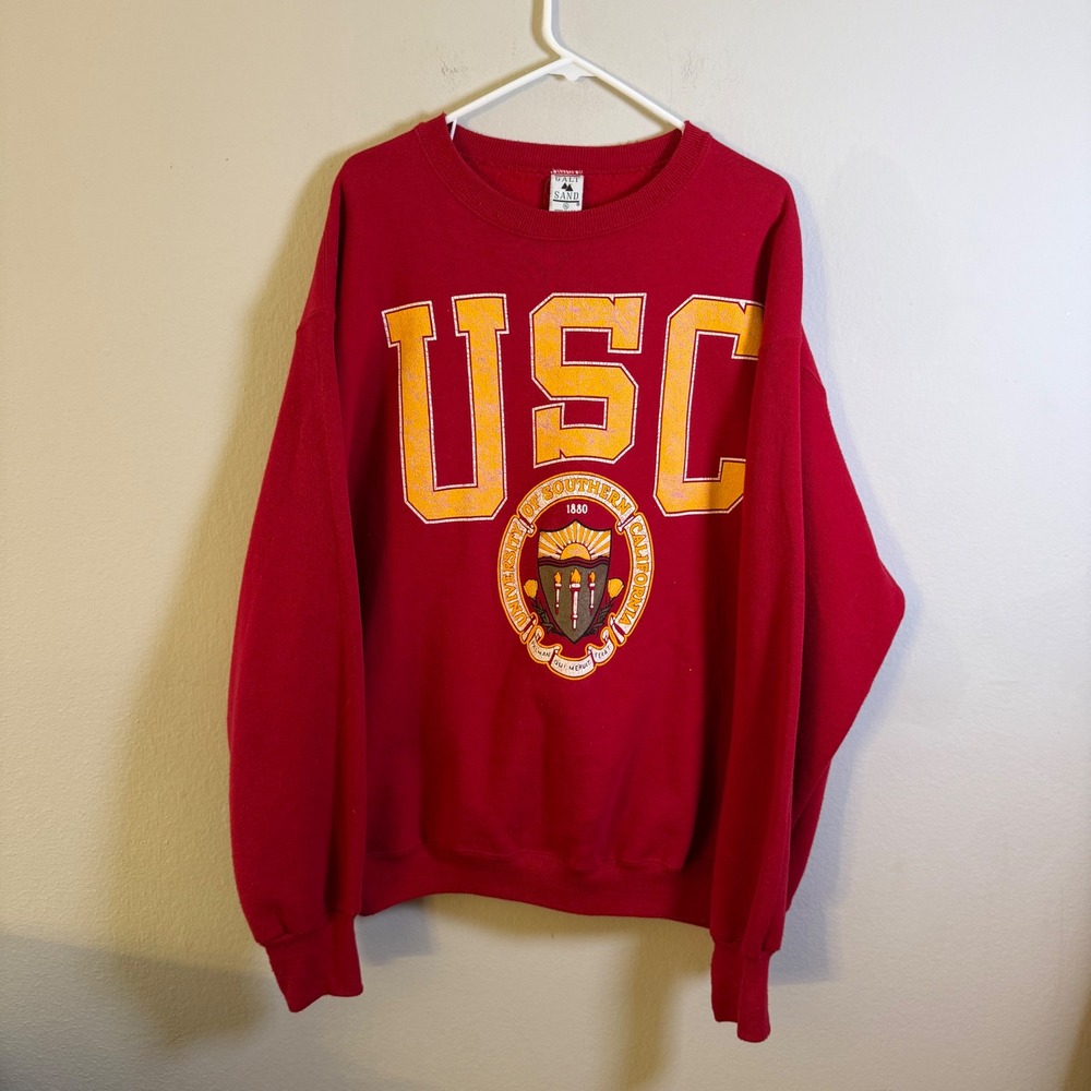 Vintage USC Trojans Sweatshirt Mens XL Red University Southern Cal USA Galt Sand